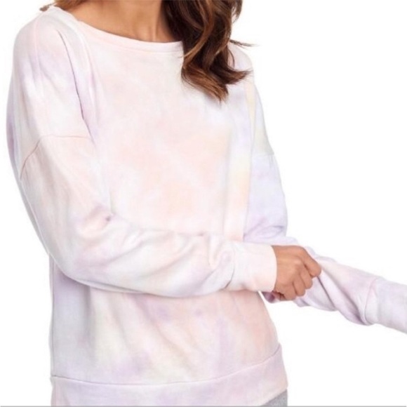 Betsey Johnson Performance Pastel Color Tie Dye Lightweight Sweatshirt - Picture 2 of 9